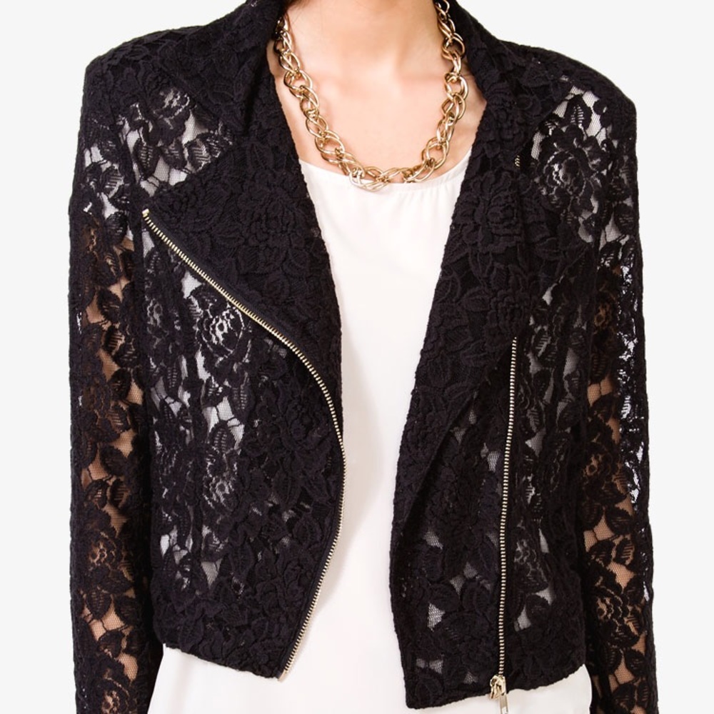 Forever 21 Lace moto jacket